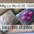 Mfg Lic No G 25 1325 38